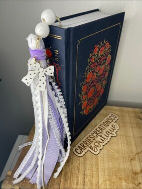 Lavender Ribbon Bible Tassel or Decorative Home Accent with bow charm